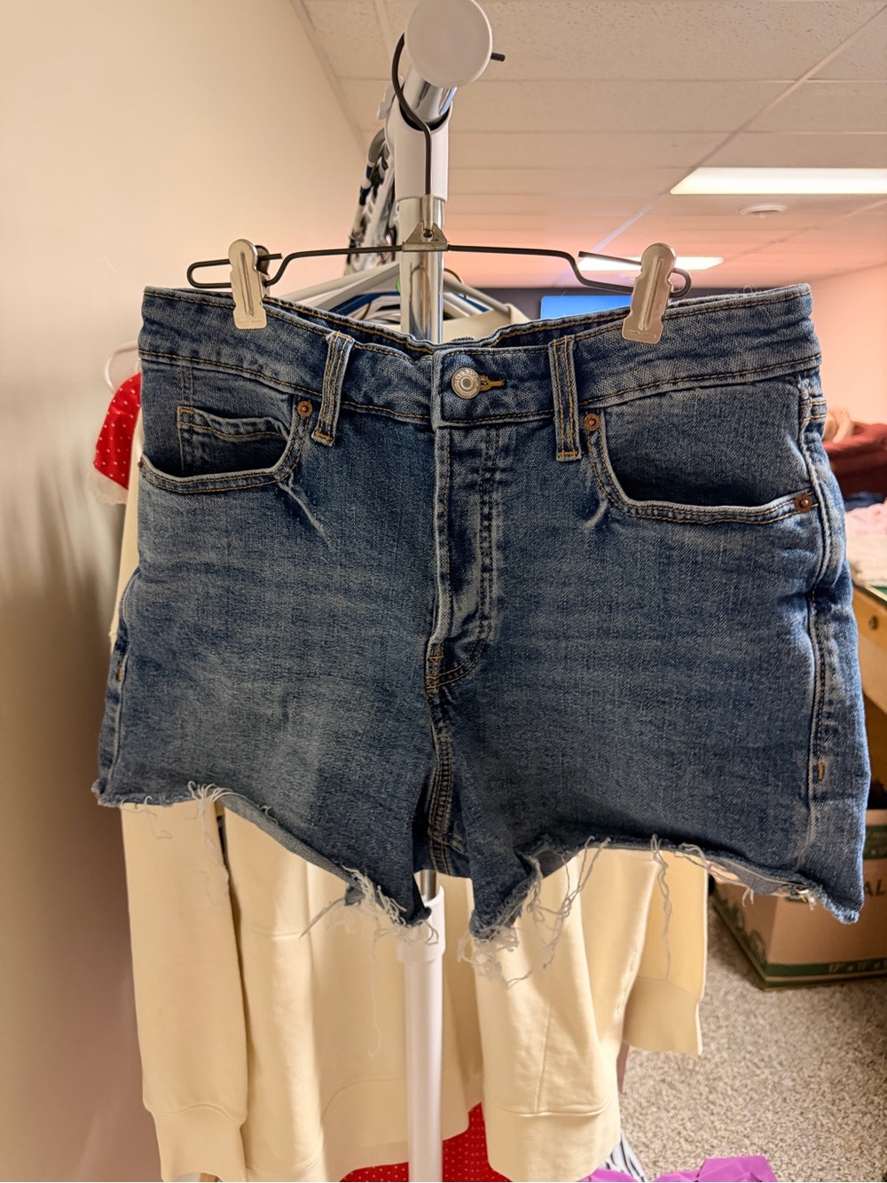 Blue Denim Cutoff Shorts - Women's Casual Summer Short